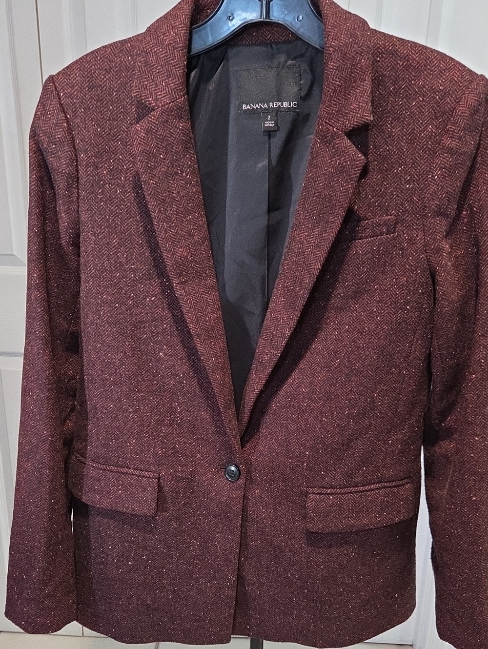 Sz 2 - Banana Republic Burgundy Wool-blend Blazer